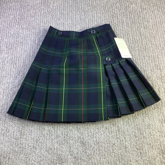 Flynn O Hara Uniforms Kilt Skirt Plaid Green & Blue Size 6 Kids NWT - Picture 1 of 10